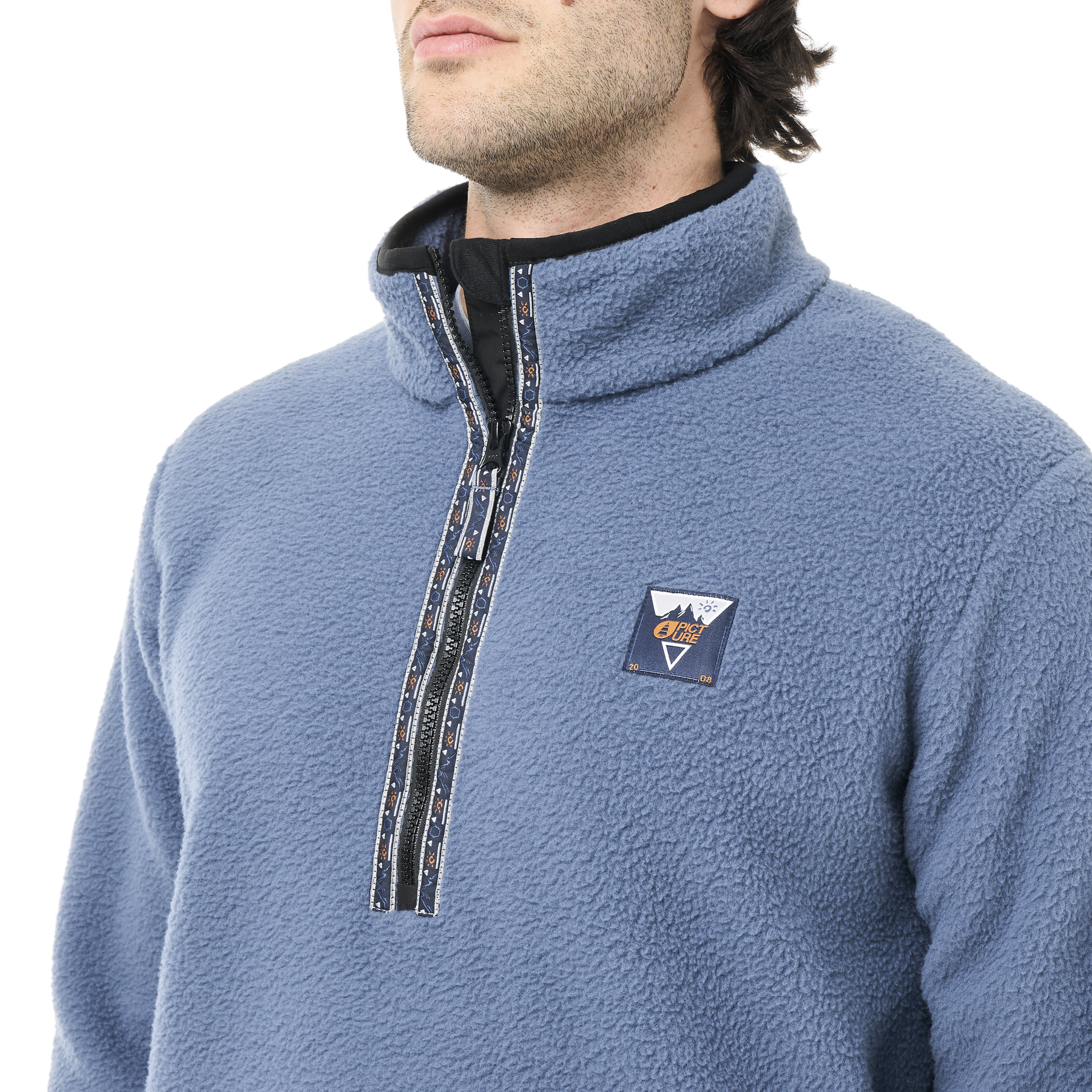 KIMAG 1/4 ZIP FLEECE __color:Vintage_Indigo#35