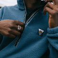 KIMAG 1/4 ZIP FLEECE __color:Vintage_Indigo#32