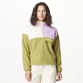 ARCCA W 1/4 FLEECE __color:Green_Moss_Vanilla_Orch#0