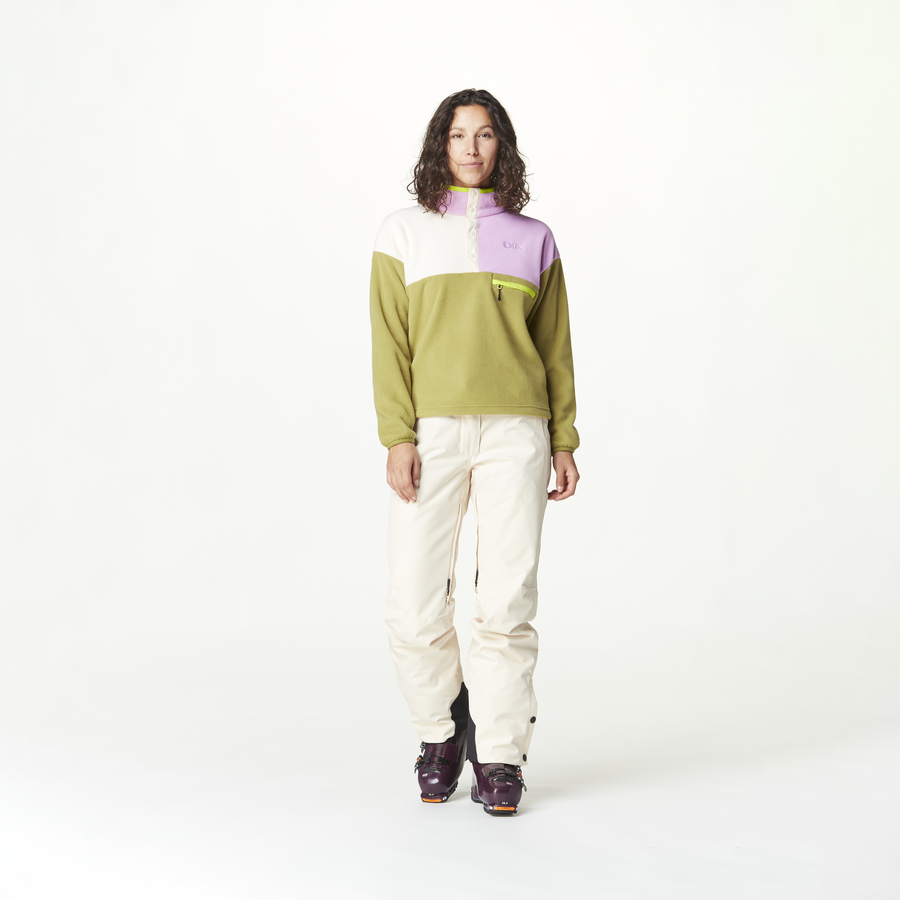 ARCCA W 1/4 FLEECE __color:Green_Moss_Vanilla_Orch#1