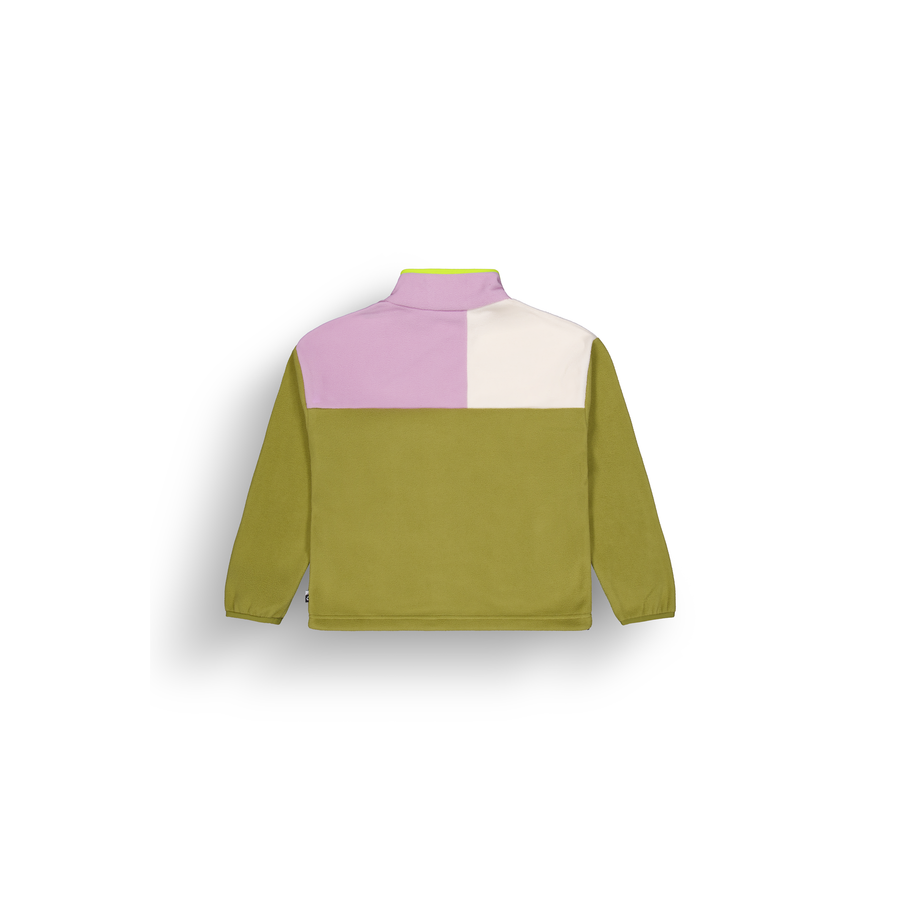 ARCCA W 1/4 FLEECE __color:Green_Moss_Vanilla_Orch#3
