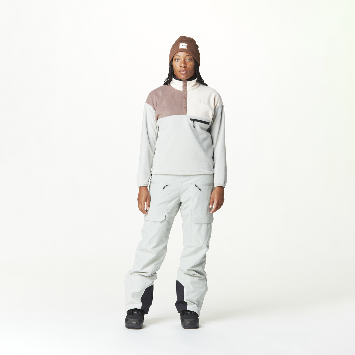 ARCCA W 1/4 FLEECE __color:Pigeon_Deep_Taupe_Vanil#8