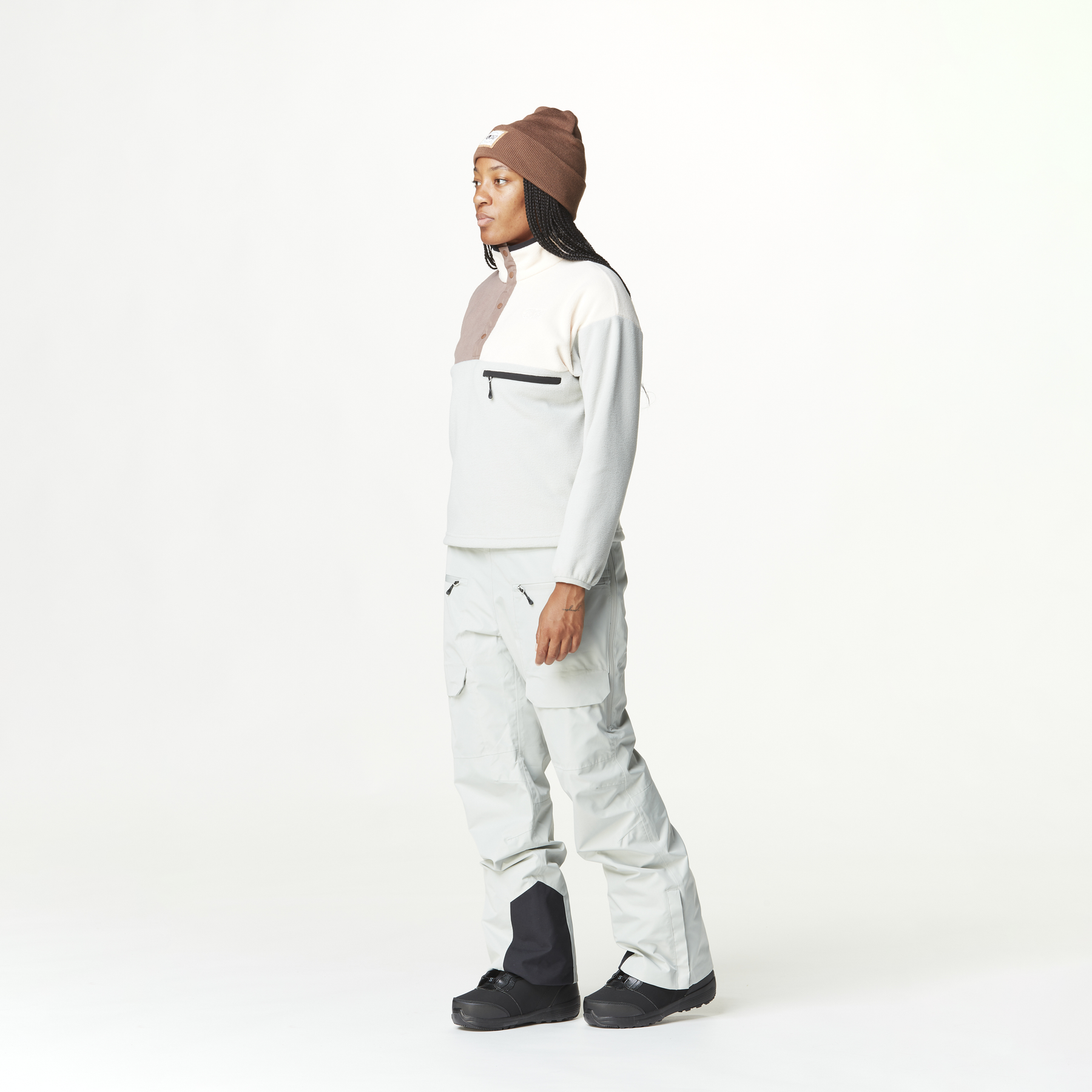 ARCCA W 1/4 FLEECE __color:Pigeon_Deep_Taupe_Vanil#12