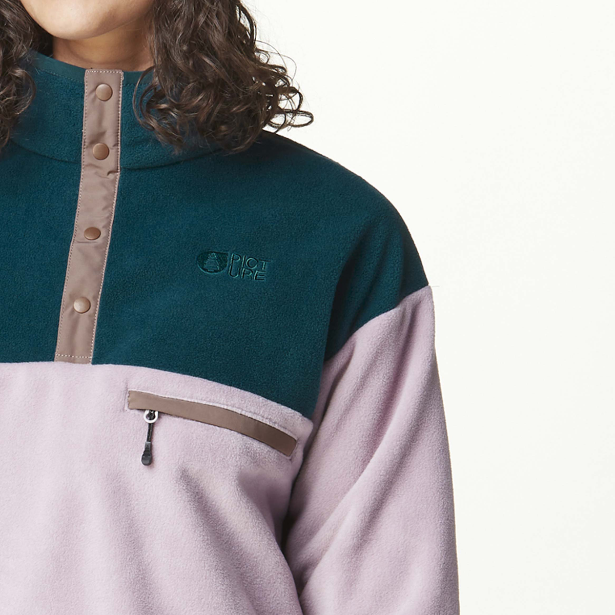 RETRO ARCCA W 1/4 FLEECE __color:Sea_Fog_Deep_Water#7