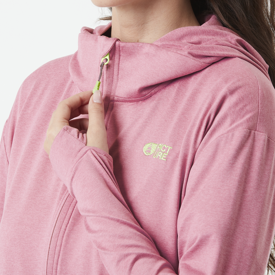 SHARI W ZIP TECH HOODIE __color:Mauve_Orchid#19
