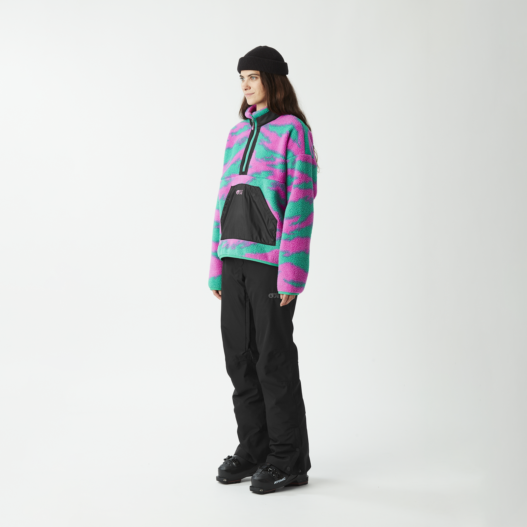 ZELKOVA 1/4 PRINT FLEECE __color:Retro_Bliss_Print#2