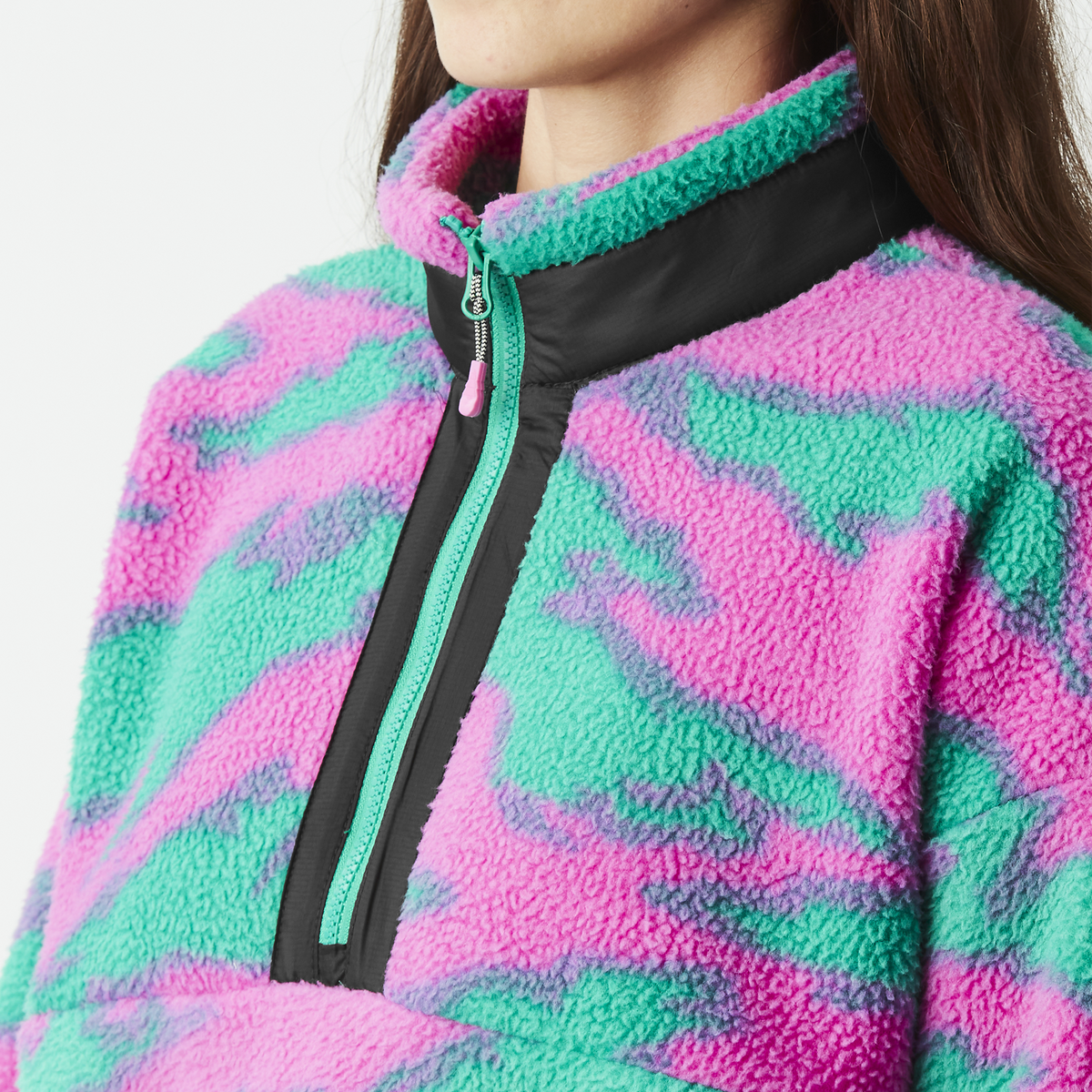 ZELKOVA 1/4 PRINT FLEECE __color:Retro_Bliss_Print#3