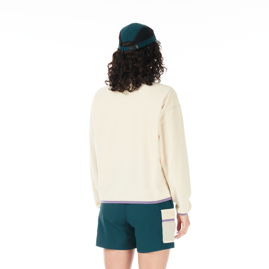 INARIA W 1/4 FLEECE __color:Wood_Ash#7