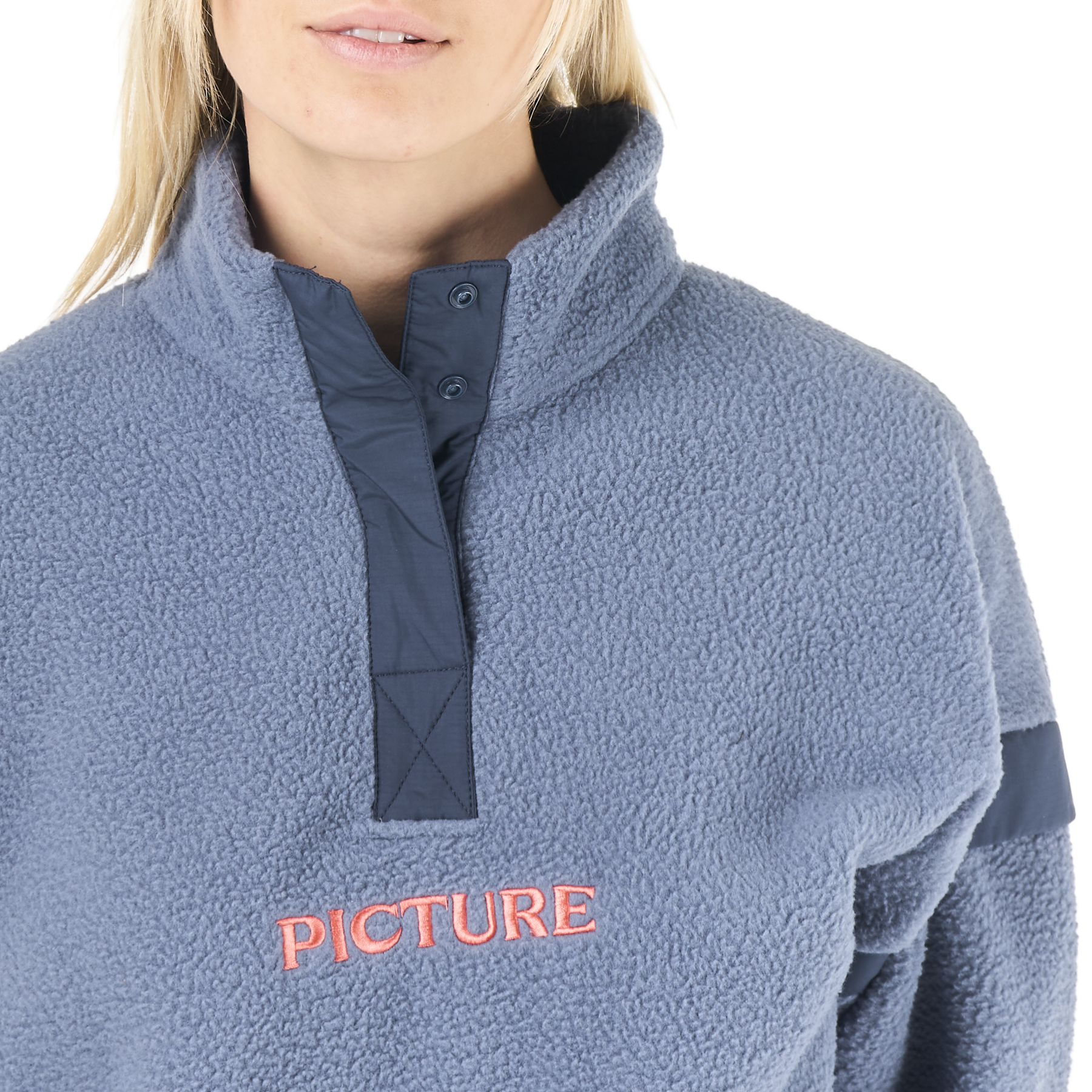 VELORA 1/4 FLEECE __color:Vintage_Indigo#19