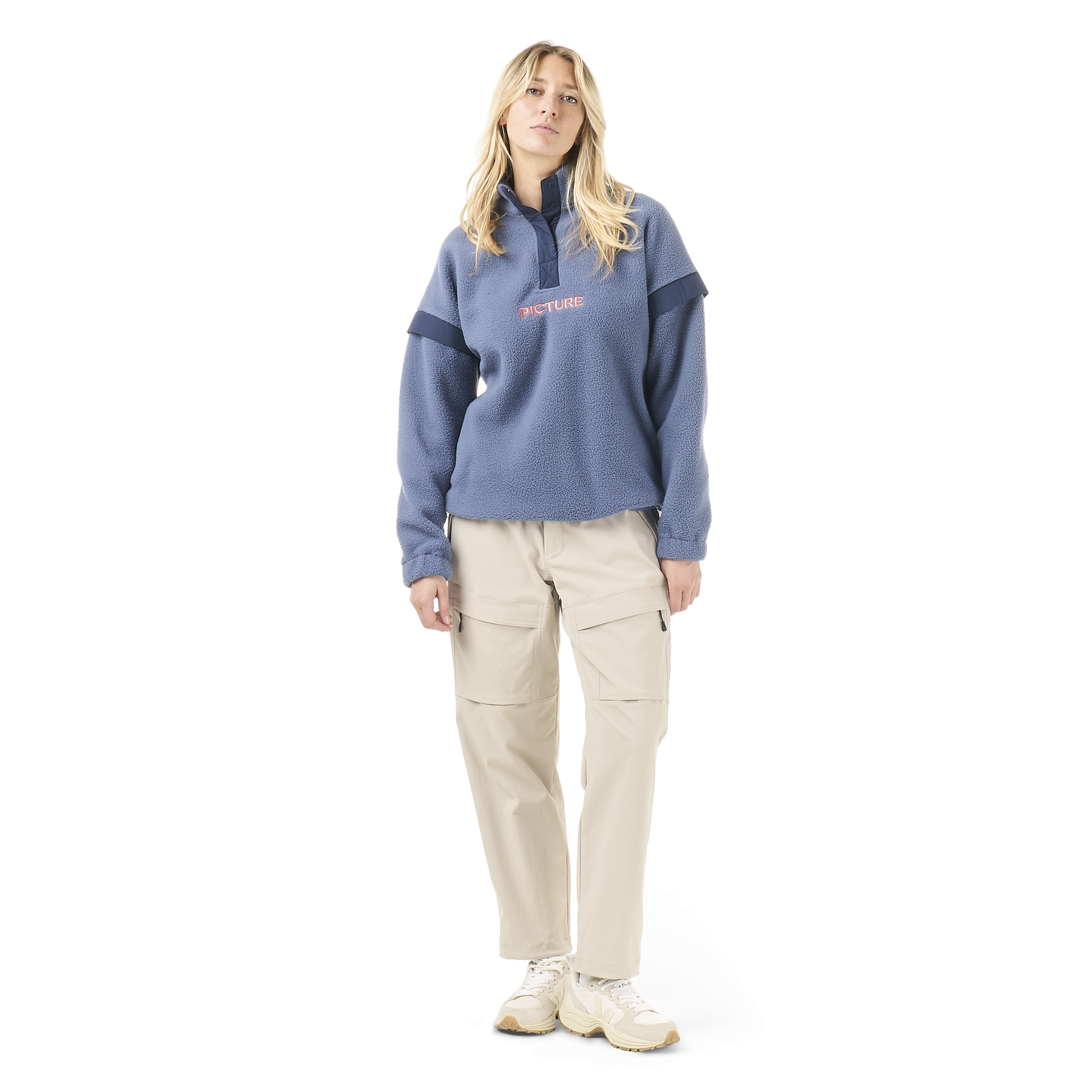 VELORA 1/4 FLEECE __color:Vintage_Indigo#20