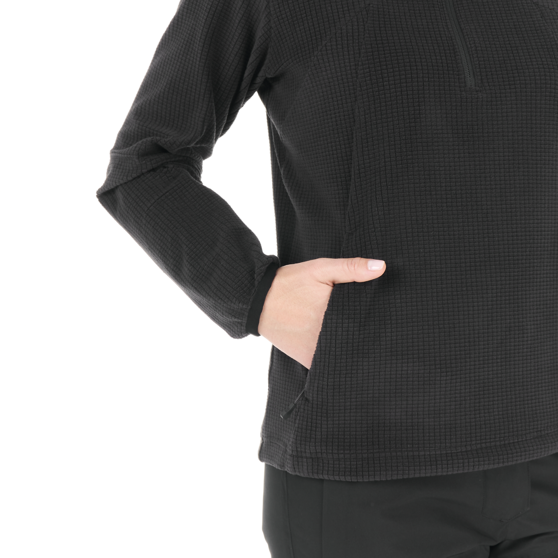 WEAVY W 1/4 GRID FLEECE __color:Black#11