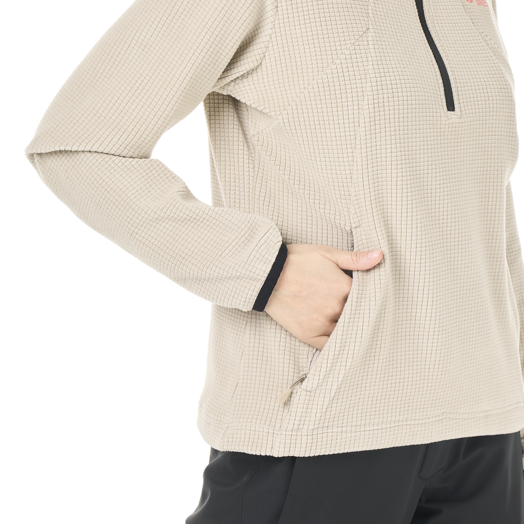 WEAVY W 1/4 GRID FLEECE __color:Pure_Cashmere#19