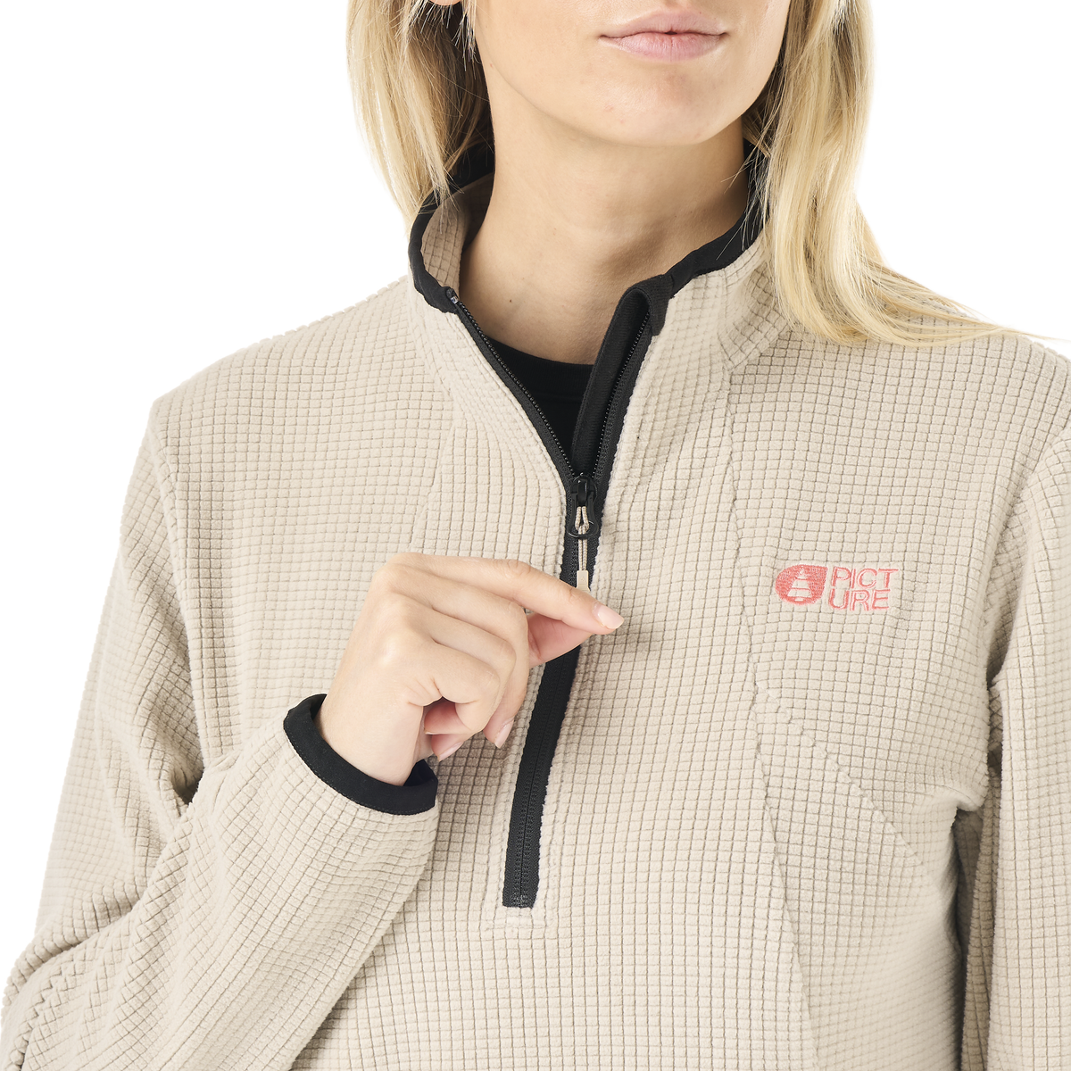 WEAVY W 1/4 GRID FLEECE __color:Pure_Cashmere#20