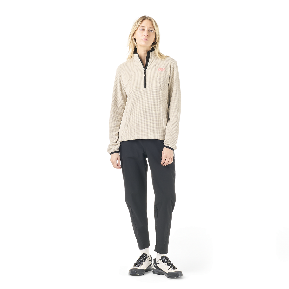 WEAVY W 1/4 GRID FLEECE __color:Pure_Cashmere#21