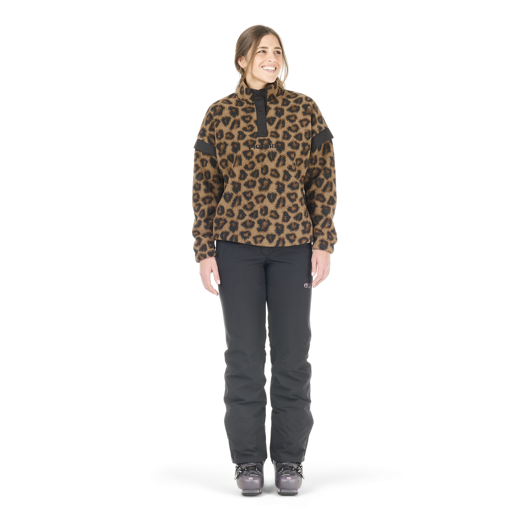 VELORA PRINTED 1/4 FLEECE __color:Wild_Spot_Print#12