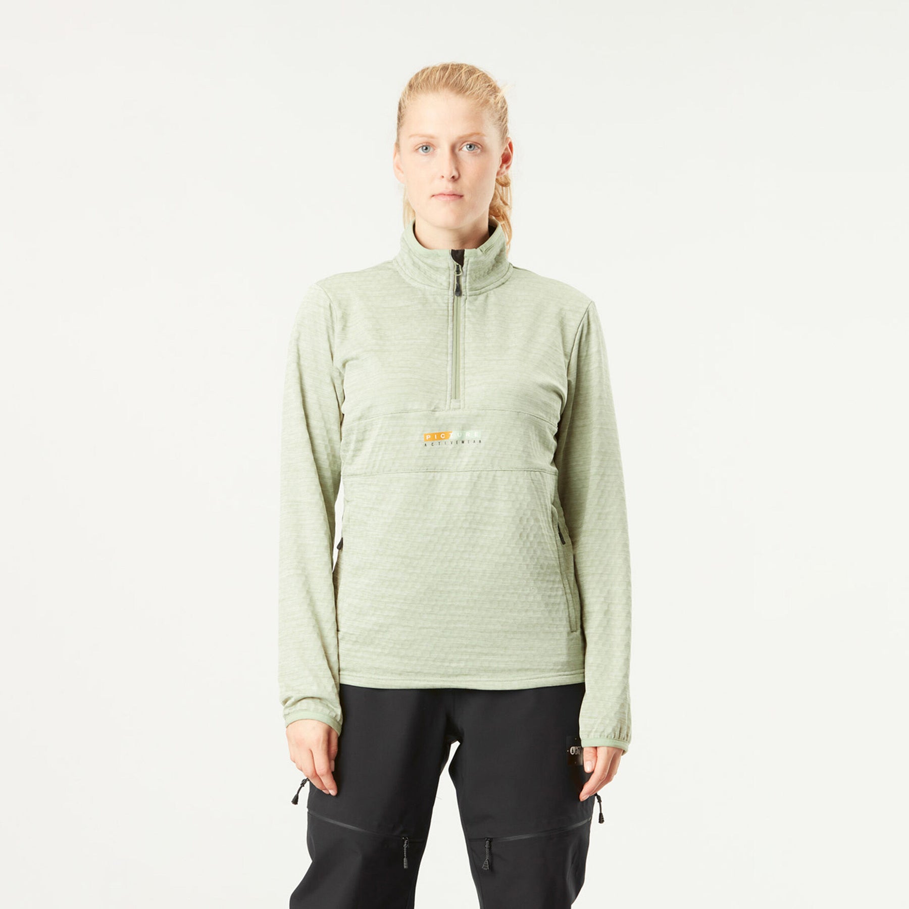 TAHITA 1/4 GRID FLEECE __color:Desert_Sage#8