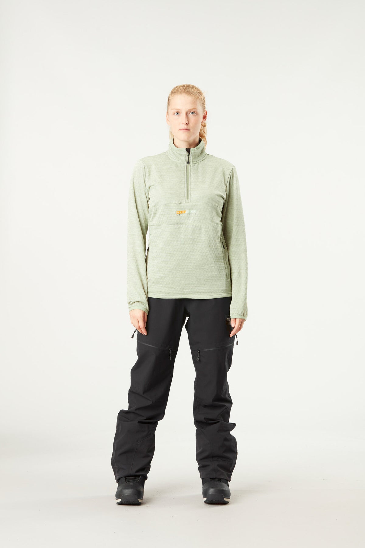 TAHITA 1/4 GRID FLEECE __color:Desert_Sage#9