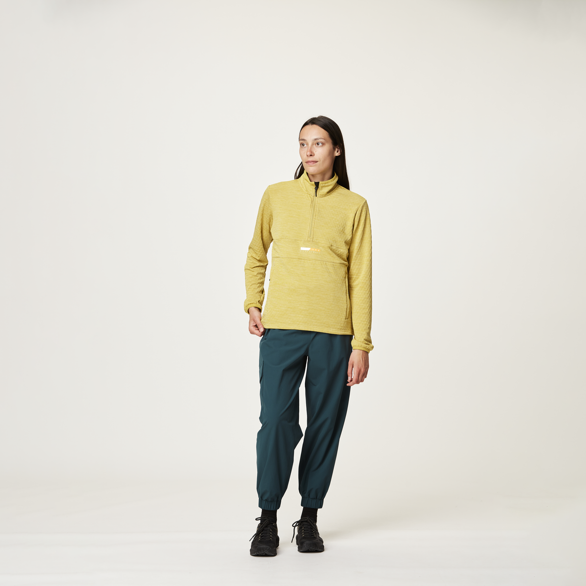 TAHITA 1/4 GRID FLEECE __color:Olivenite#23