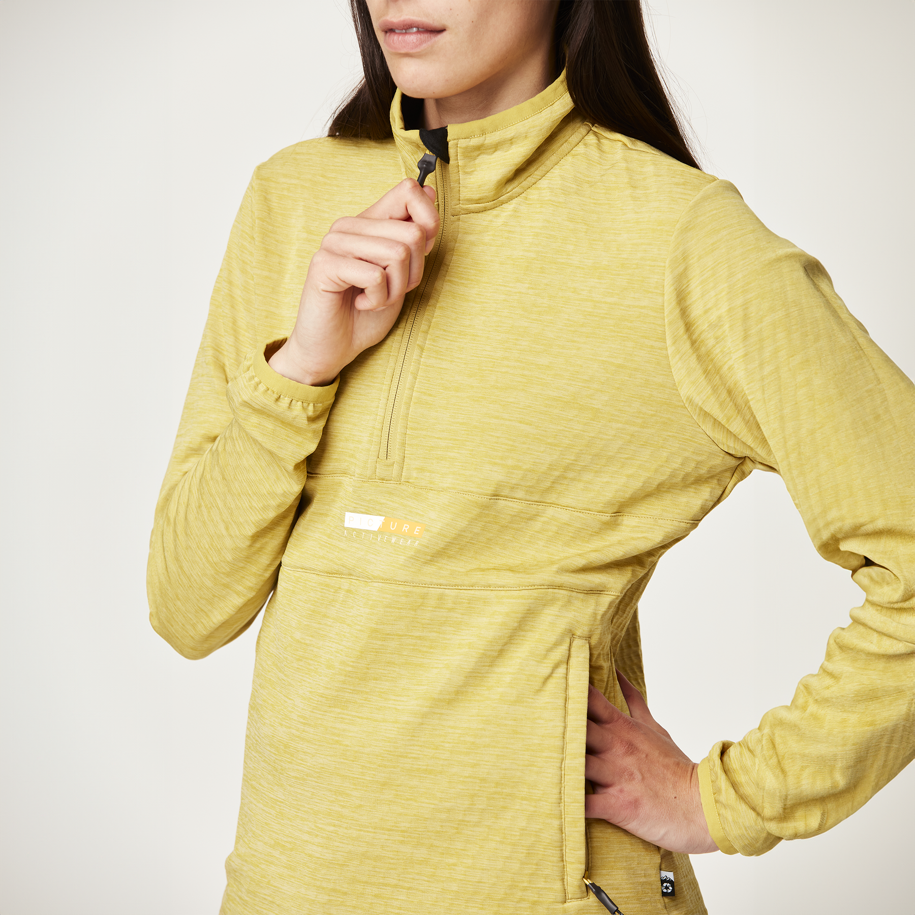 TAHITA 1/4 GRID FLEECE __color:Olivenite#28