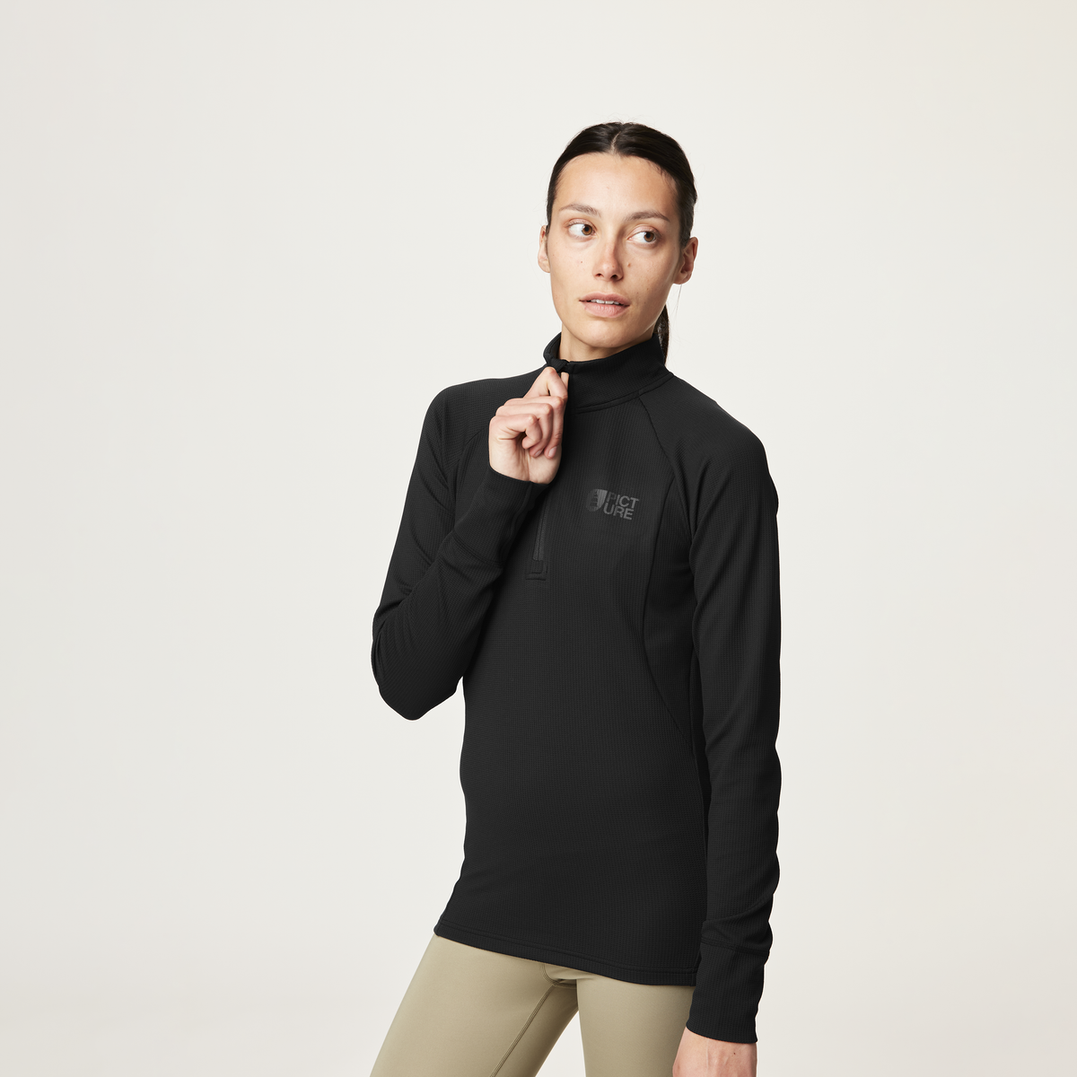 WINDY 1/4 FLEECE __color:Black#3