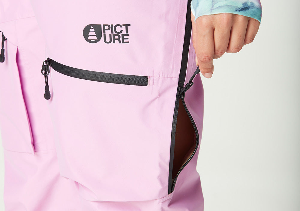 Thigh vents with waterproof zips