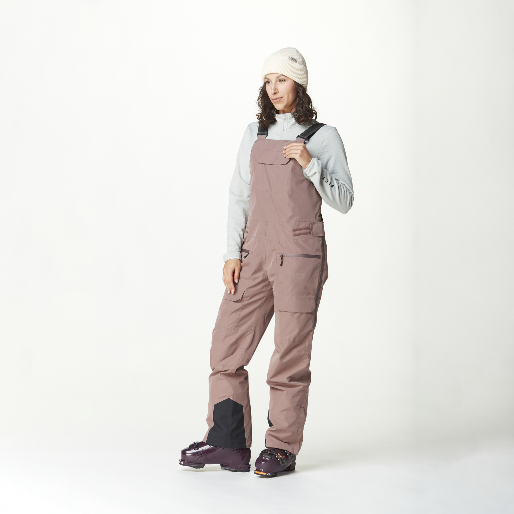 U62 BIB PANTS __color:Deep_Taupe#2