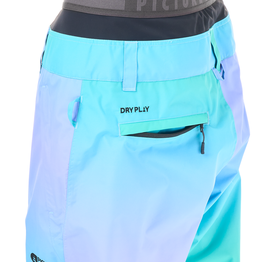 Back pockets with zips under flap