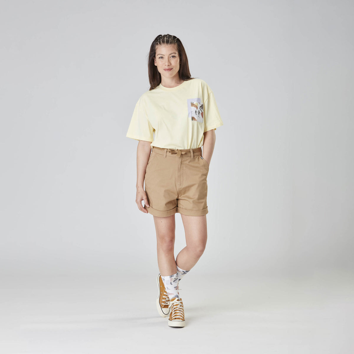 ANJEL CHINO SHORTS __color:Dark_Stone#8