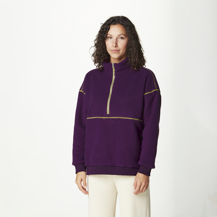 CYLLA 1/4 FLEECE __color:Potent_Purple#7