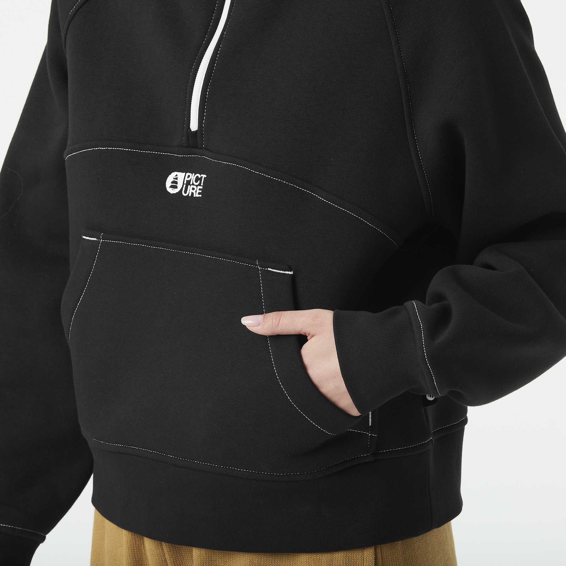 QUENDA 1/2 ZIP HOODIE __color:Black#5