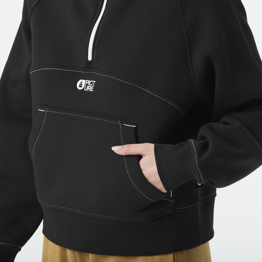 QUENDA 1/2 ZIP HOODIE __color:Black#5