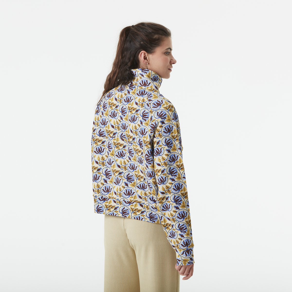QUENDA 1/2 ZIP P SWEAT __color:Alpine_Thistle_Print#1