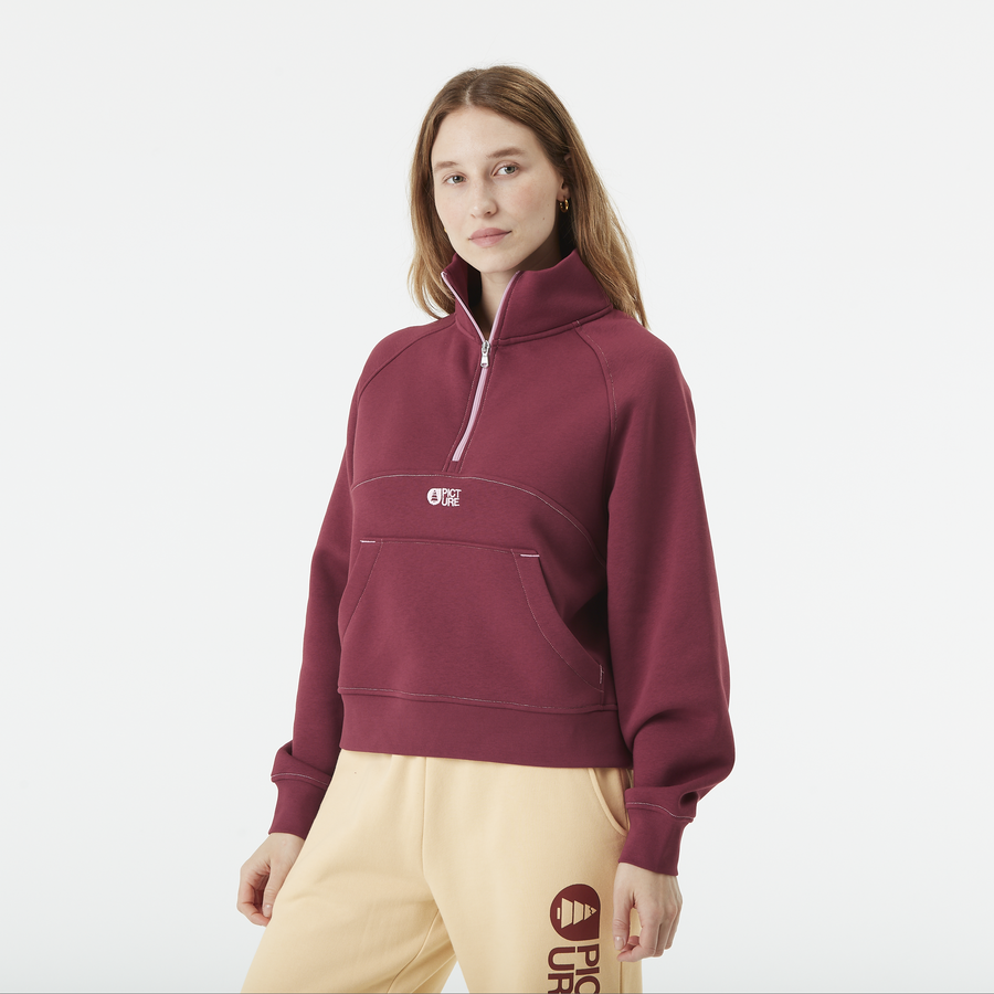 QUENDA 1/2 ZIP SWEATER __color:Cordovan#7