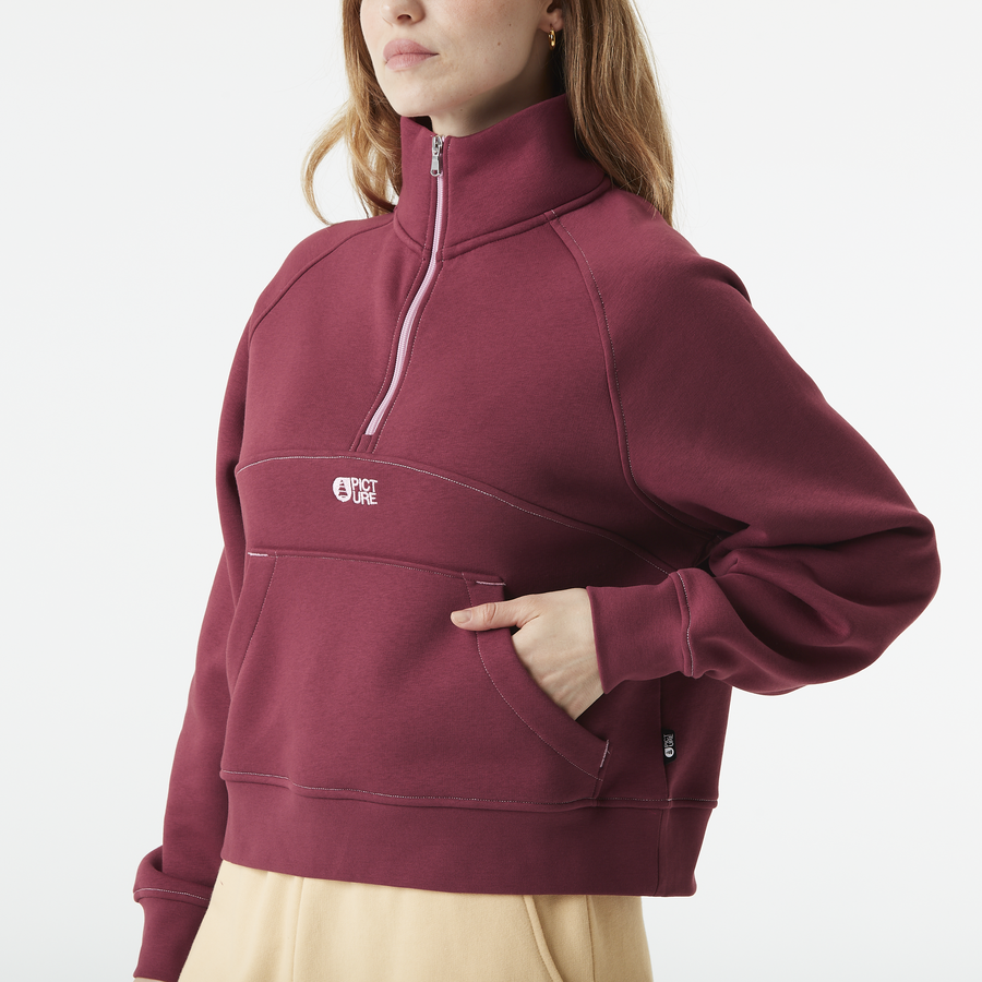 QUENDA 1/2 ZIP SWEATER __color:Cordovan#9