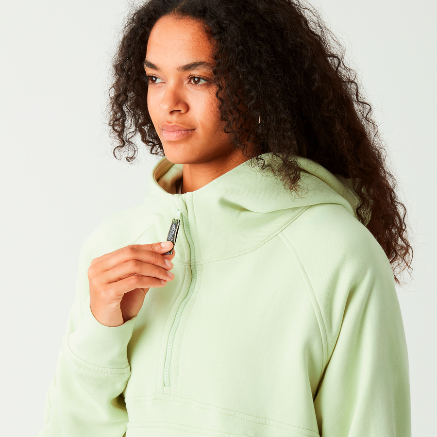 QUENDA ½ ZIP HOODIE __color:Tender_Green#9