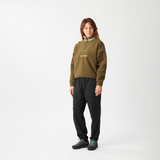 CYLLA CROP 1/4 FLEECE __color:Tobacco#3