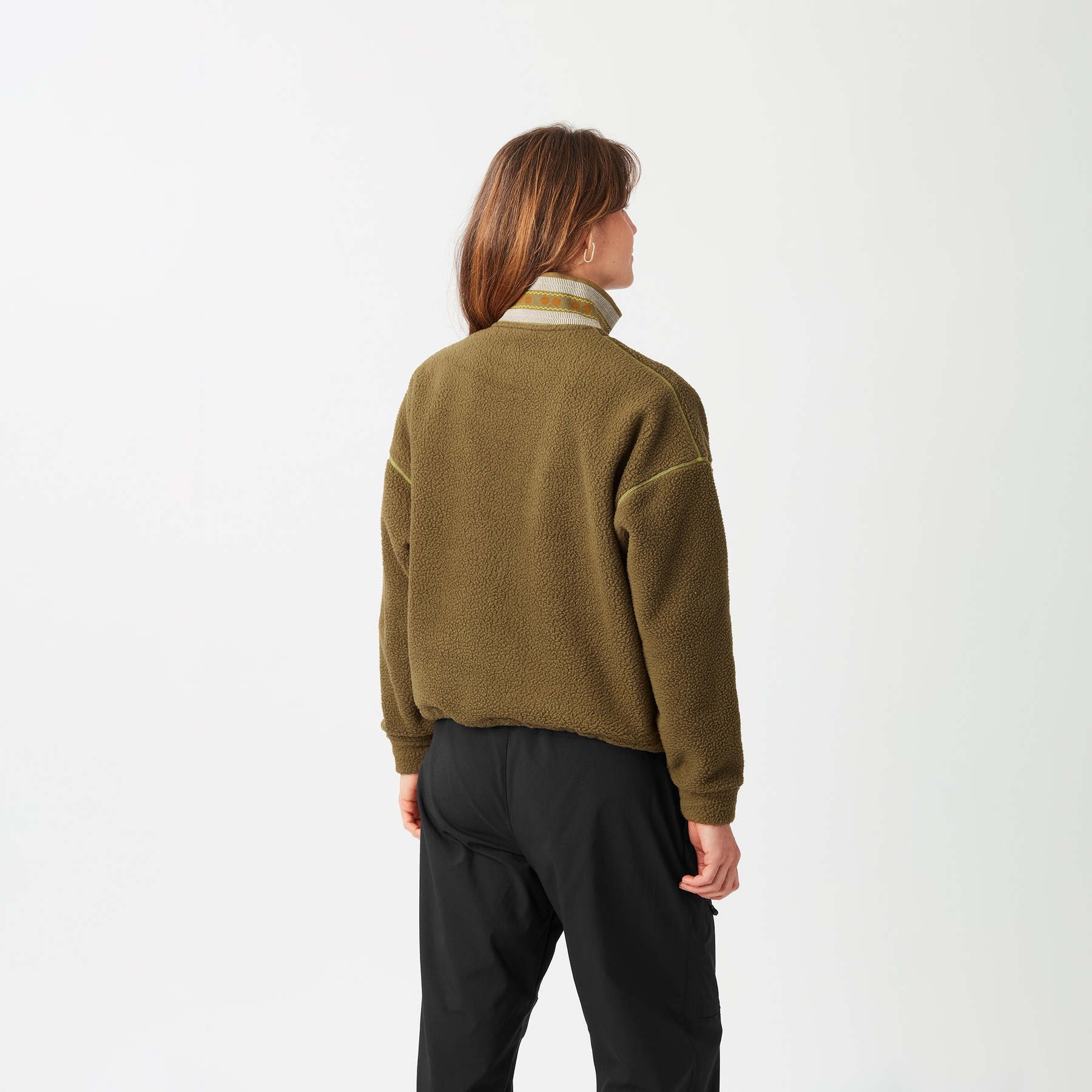 CYLLA CROP 1/4 FLEECE __color:Tobacco#5