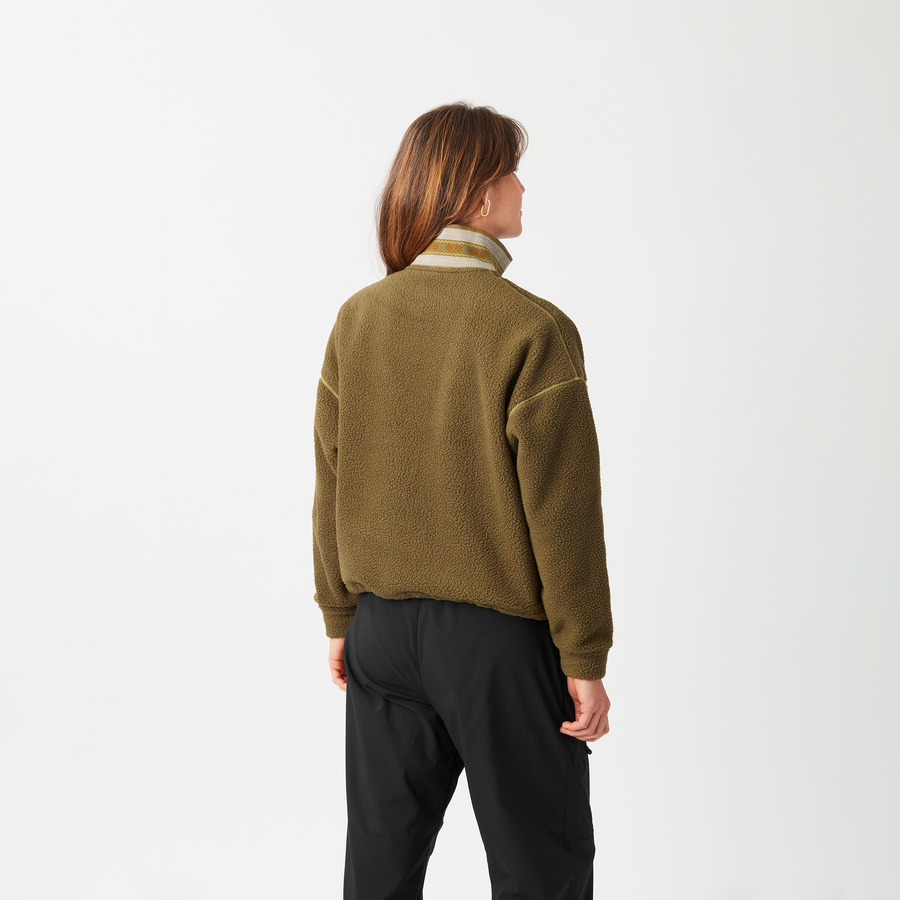 CYLLA CROP 1/4 FLEECE __color:Tobacco#5