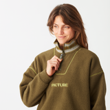CYLLA CROP 1/4 FLEECE __color:Tobacco#6