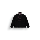 CYLLA CROP 1/4 FLEECE __color:Black#0