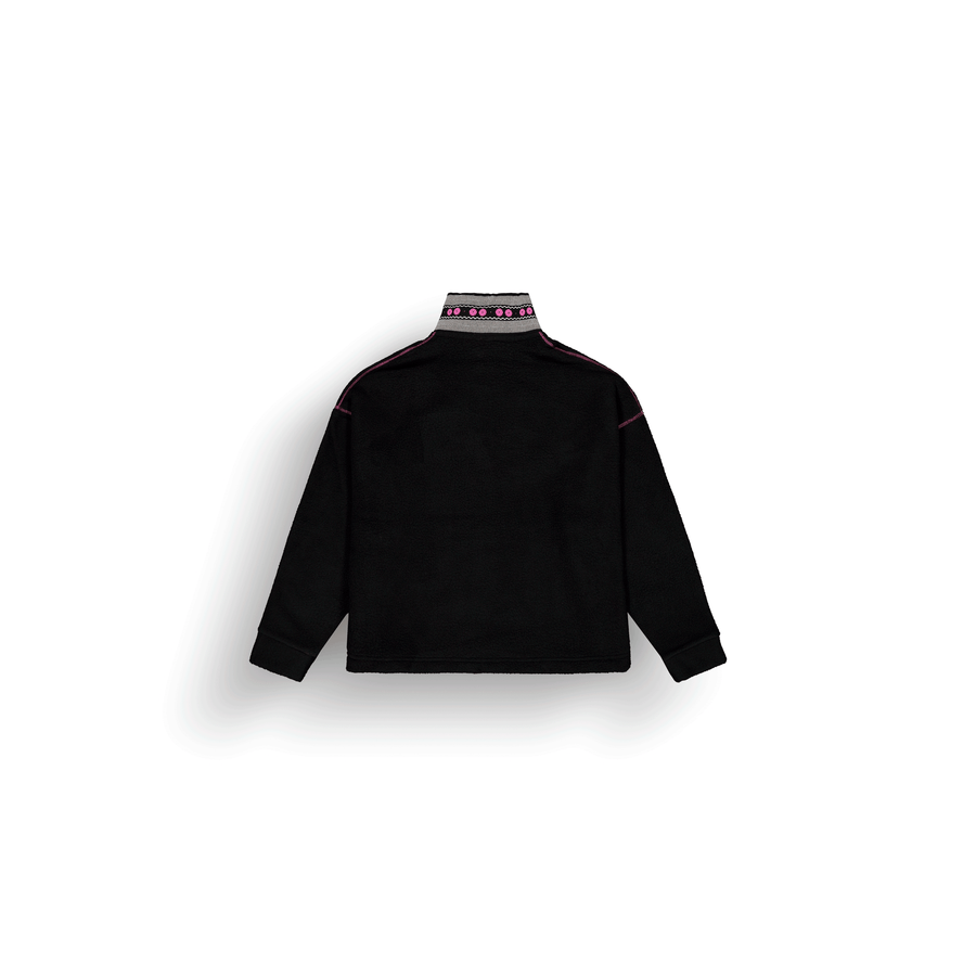 CYLLA CROP 1/4 FLEECE __color:Black#1