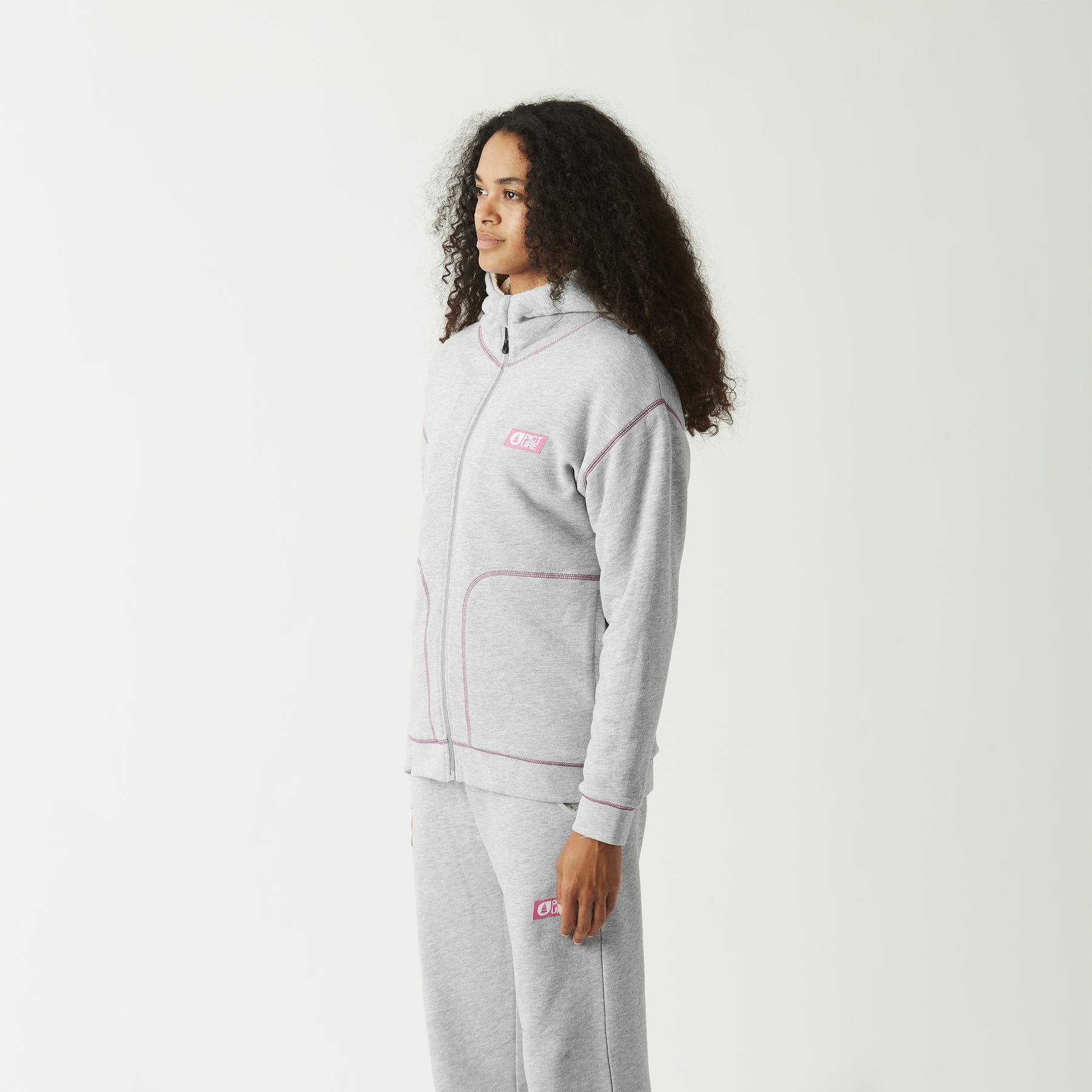 BASEMENT PLUSH Z HOODIE W __color:Grey_Melange#1