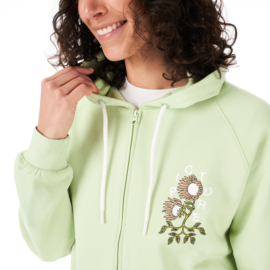 CARYNA ZIP HOODIE __color:Tender_Green#15