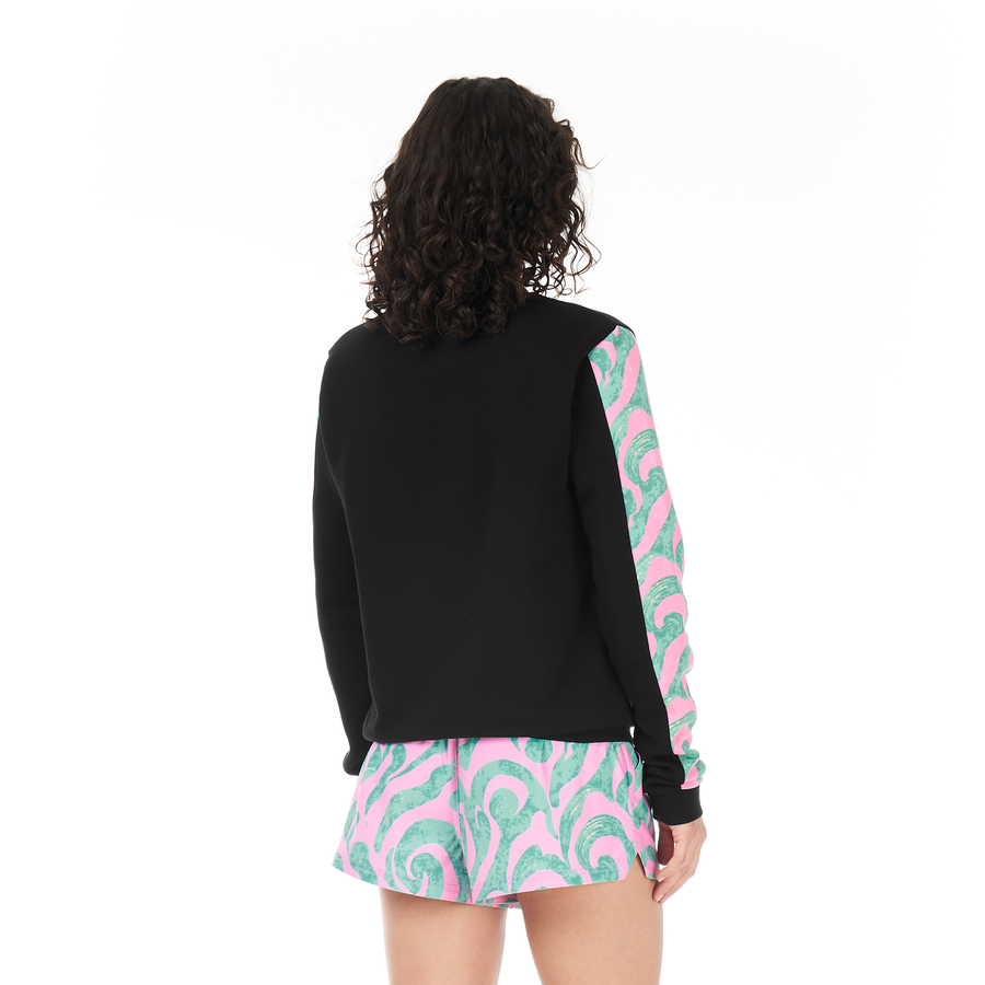 BLAYR PRINTED CREW __color:Black_/_Wasania#1