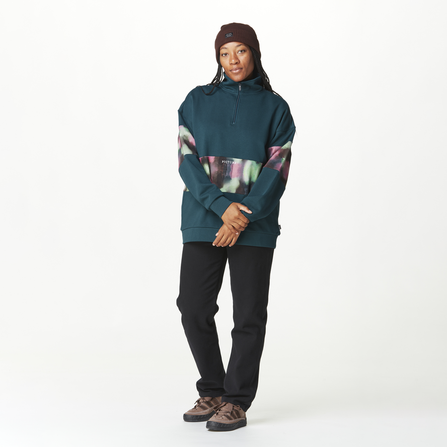FIR RUGBY 1/4 ZIP SWEATER __color:Deep_Water#1
