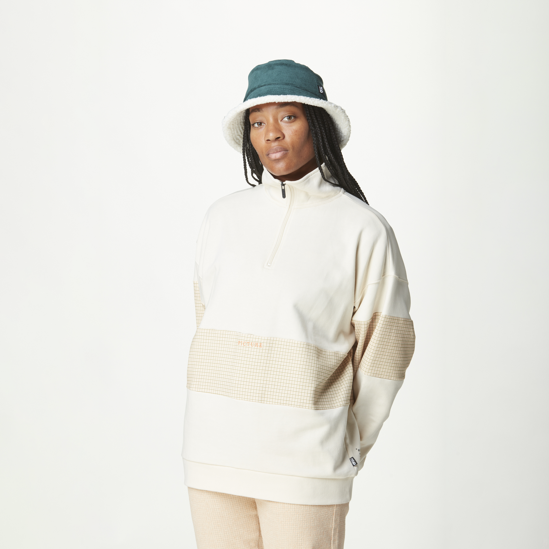 FIR RUGBY 1/4 ZIP SWEATER __color:Whitecap_Gray#13