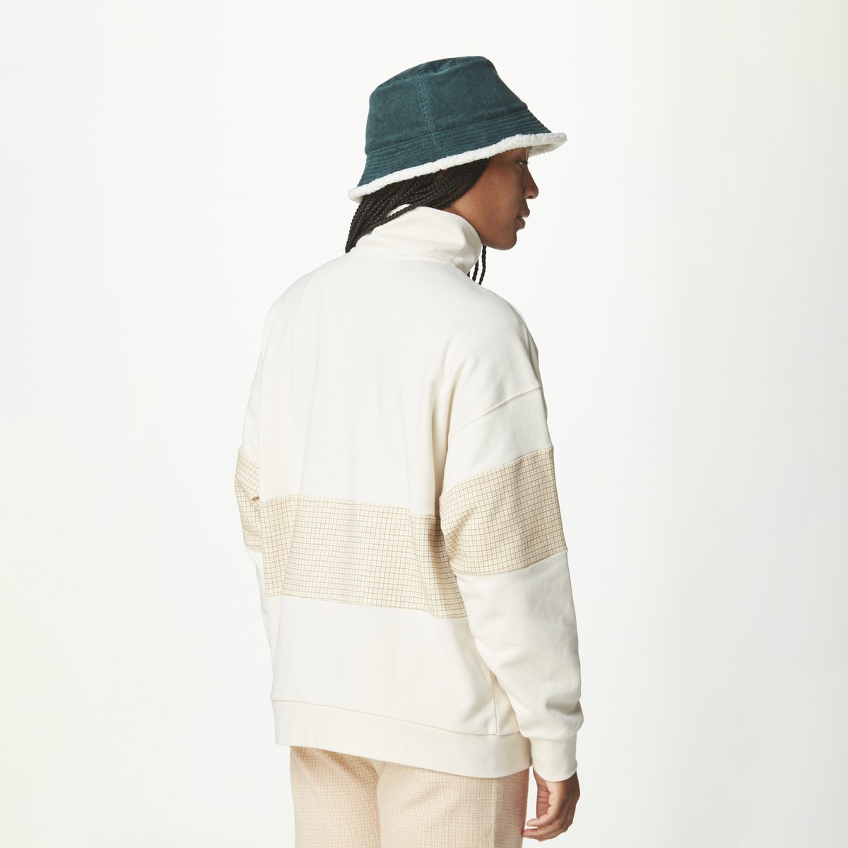 FIR RUGBY 1/4 ZIP SWEATER __color:Whitecap_Gray#15