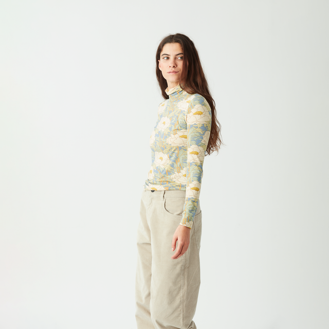 SKIMY PRINTED COL TEE __color:Timeless_Flower_Print#12
