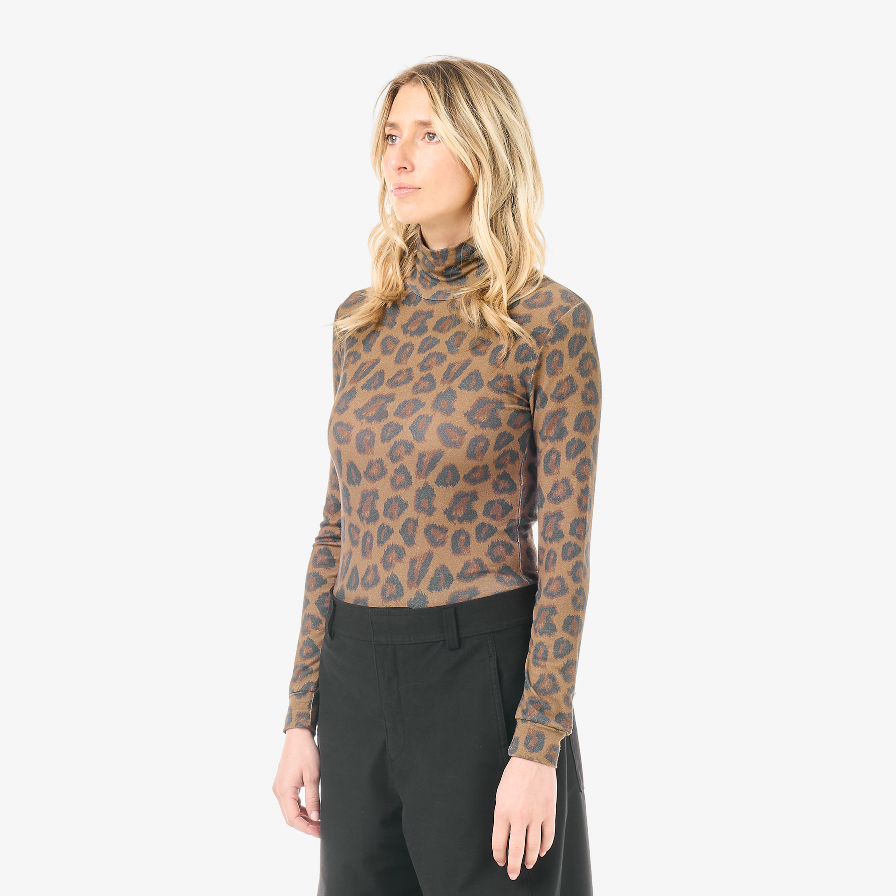 SKIMY PRINTED COL TEE