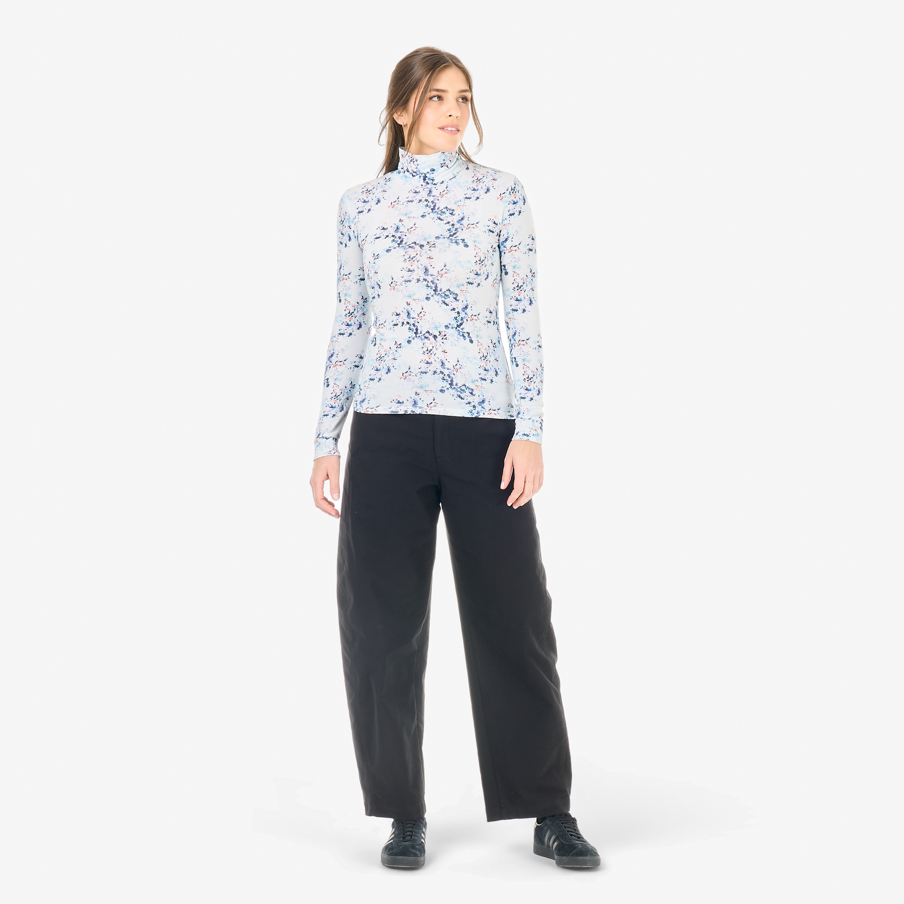 SKIMY PRINTED COL TEE
